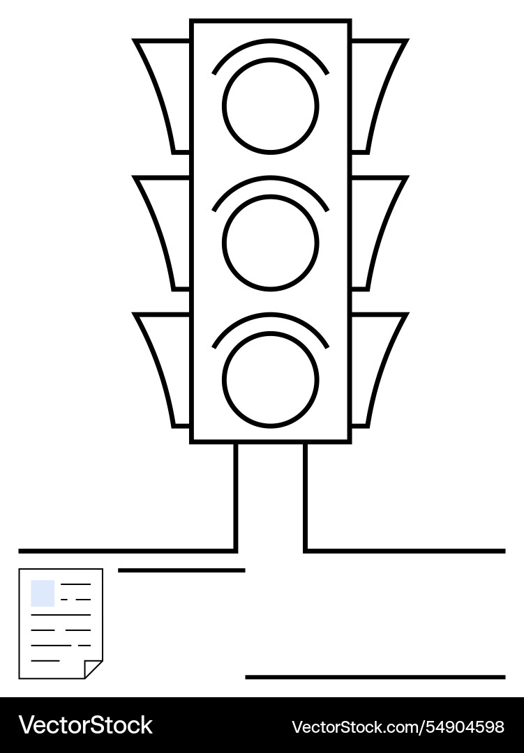 Traffic light with document decision Traffic light with document decision vector image