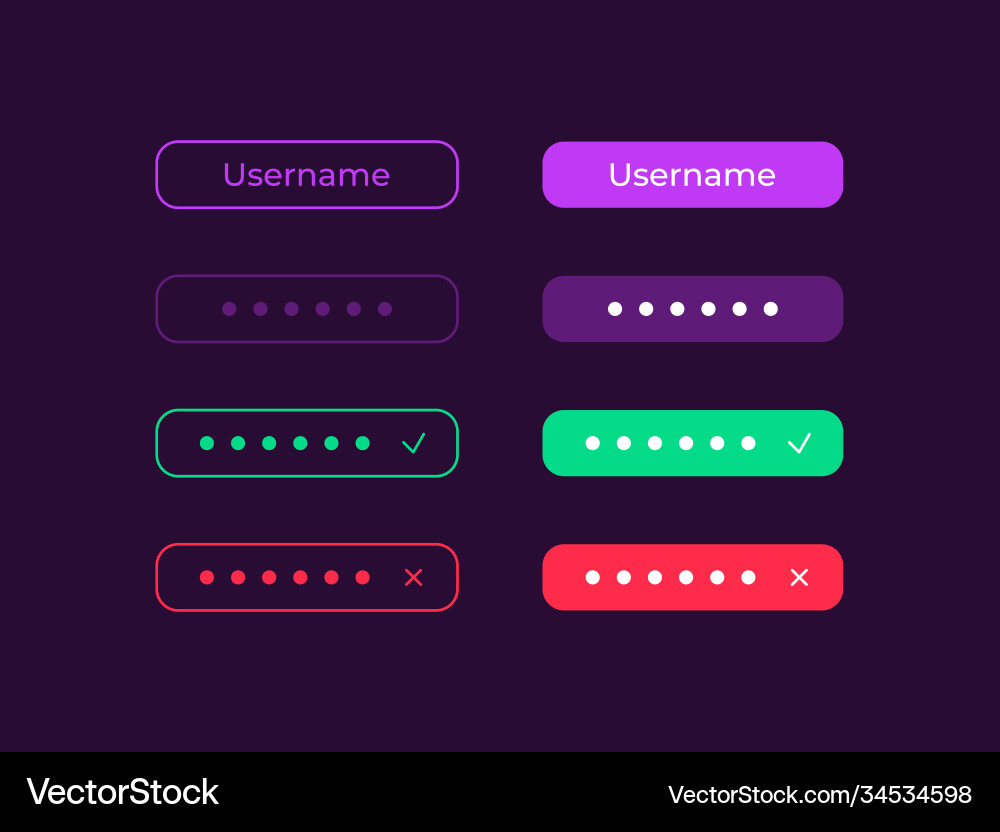 User protection ui elements kit User protection ui elements kit vector image