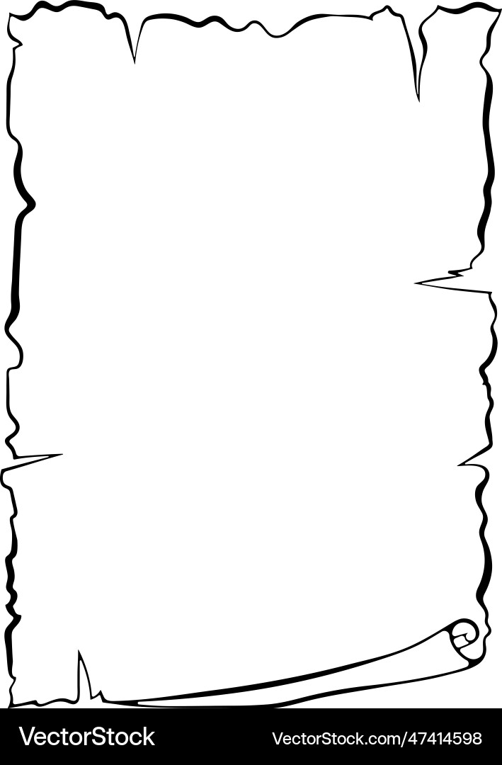 Vertical scroll paper line art Vertical scroll paper line art vector image