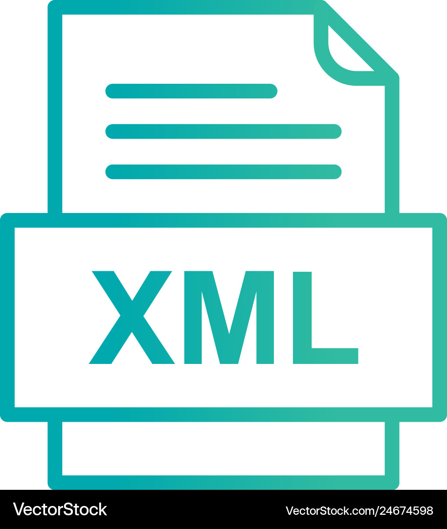 Xml file document icon vector image