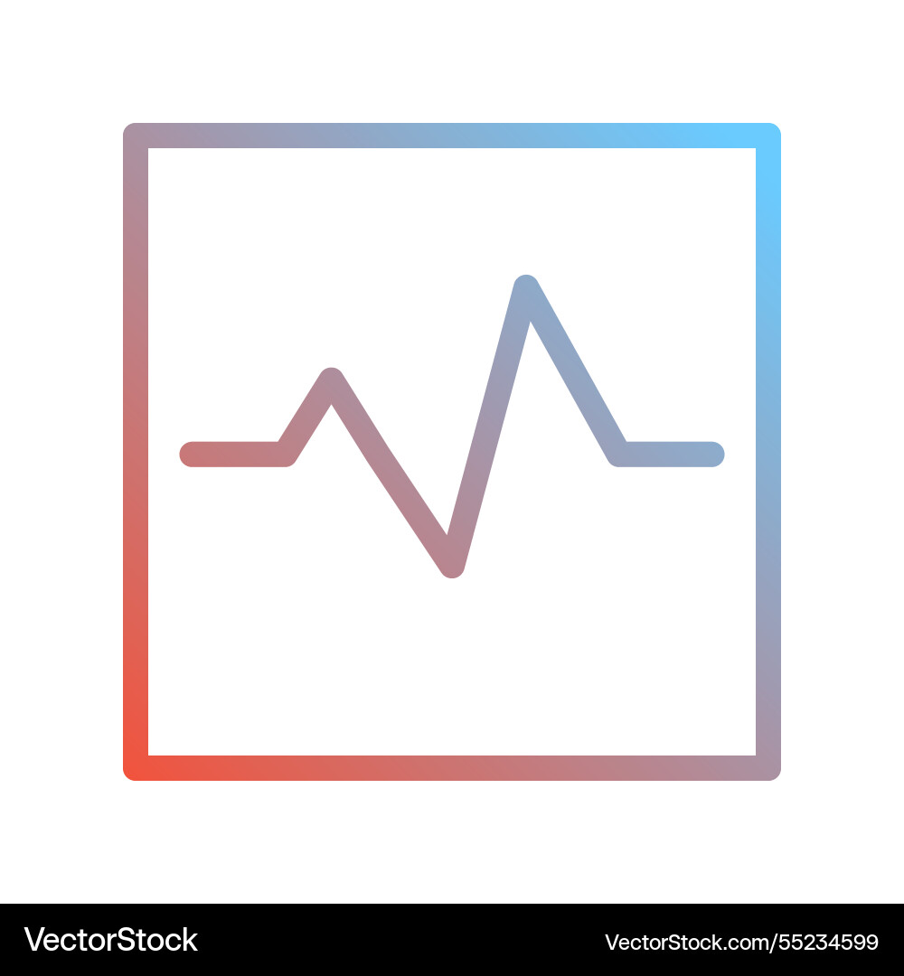 Abstract line graph with gradient frame icon Abstract line graph with gradient frame icon vector image