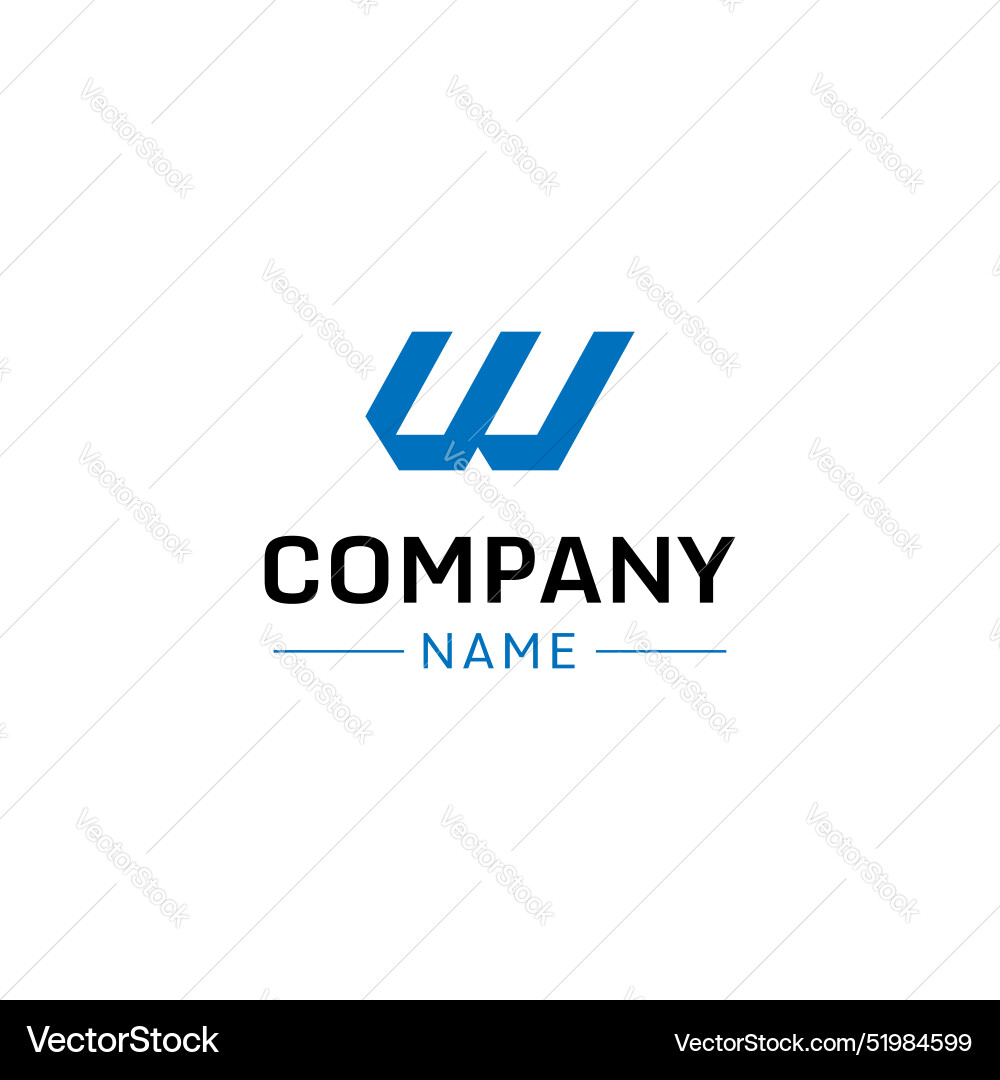 Bold initial w logo design template Royalty Free Vector