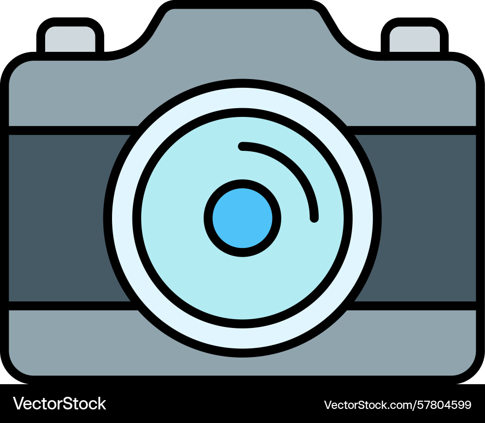 Camera line filled icon Vector Image