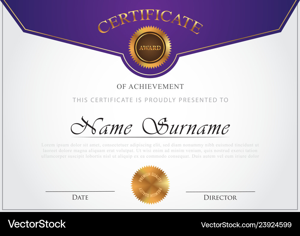 Certificate template vector image