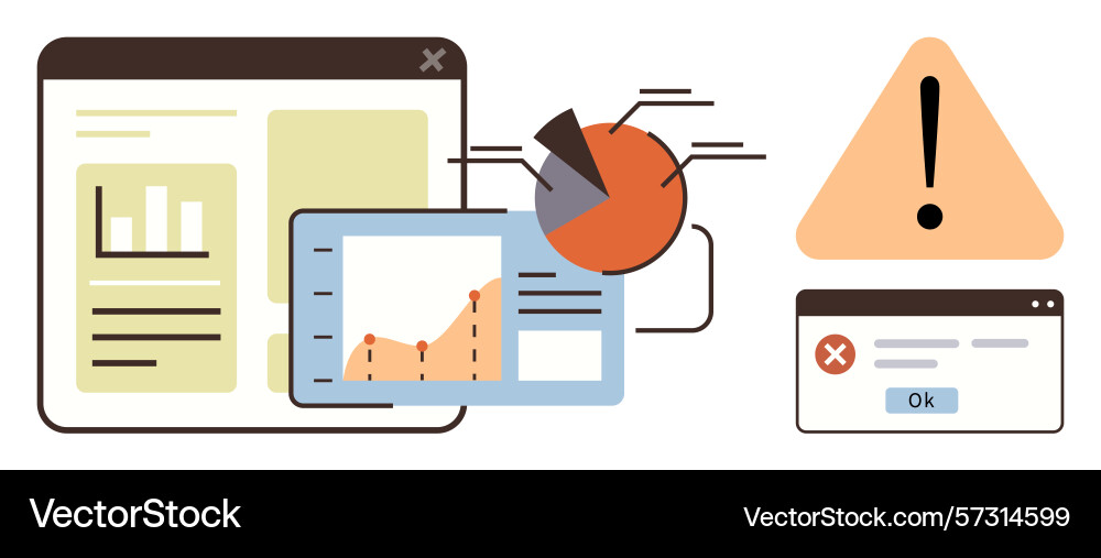 Datenanalyse mit Diagrammen und Fehlermeldungen Datenanalyse mit Diagrammen und Fehlermeldungen vektorbild