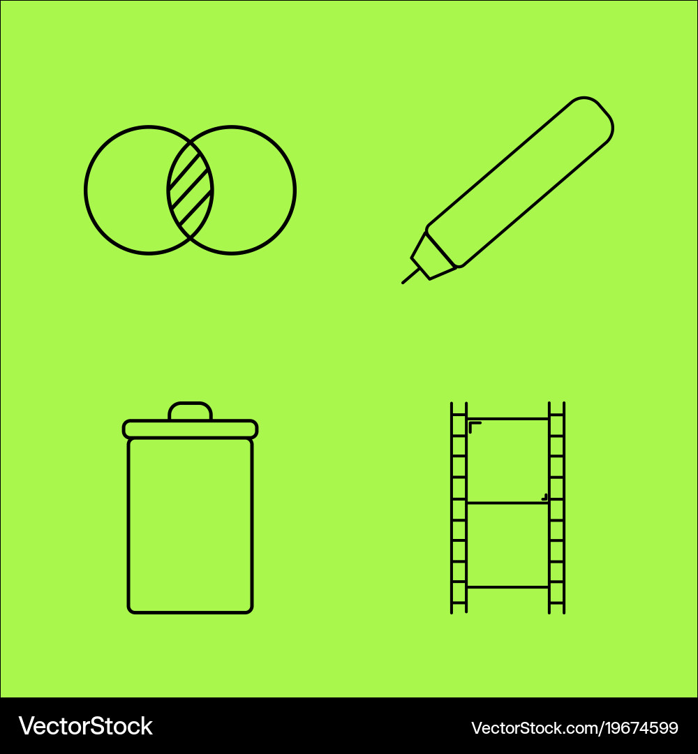 Design elements simple linear outline icon set Vector Image