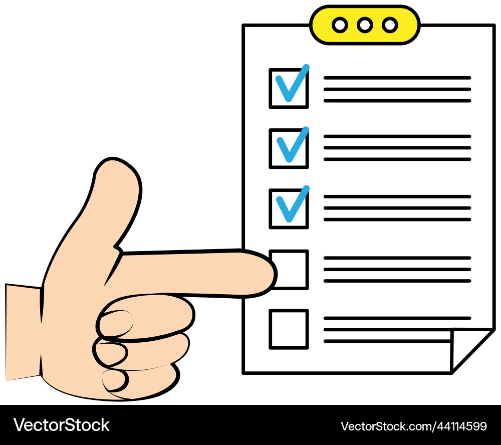 Do to list on presentation tablet questionnaire Do to list on presentation tablet questionnaire vector image