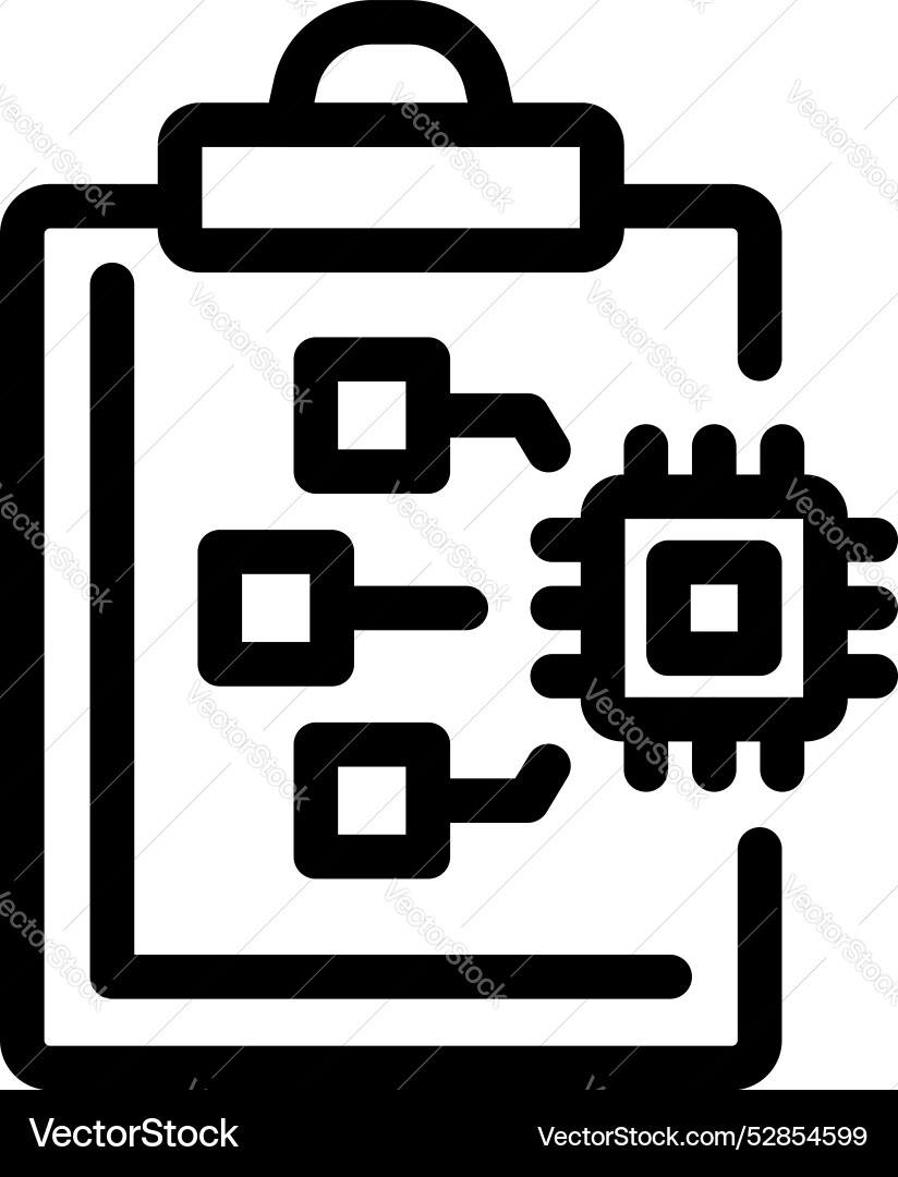 Electronic clipboard representing microchip scheme vector image