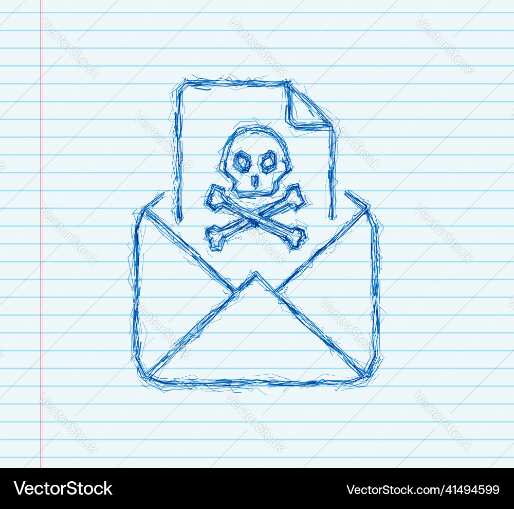 Email virus sketch icon computer screen Email virus sketch icon computer screen vector image