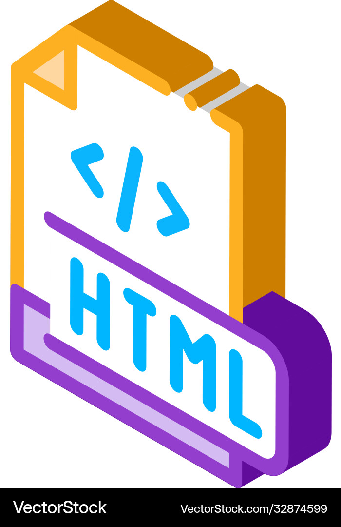 Front end html code isometric icon vector image