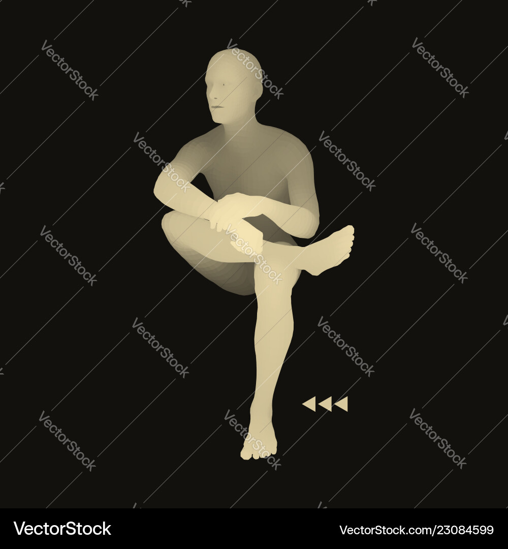 Man in a thinker pose 3d model of business Man in a thinker pose 3d model of business vector image