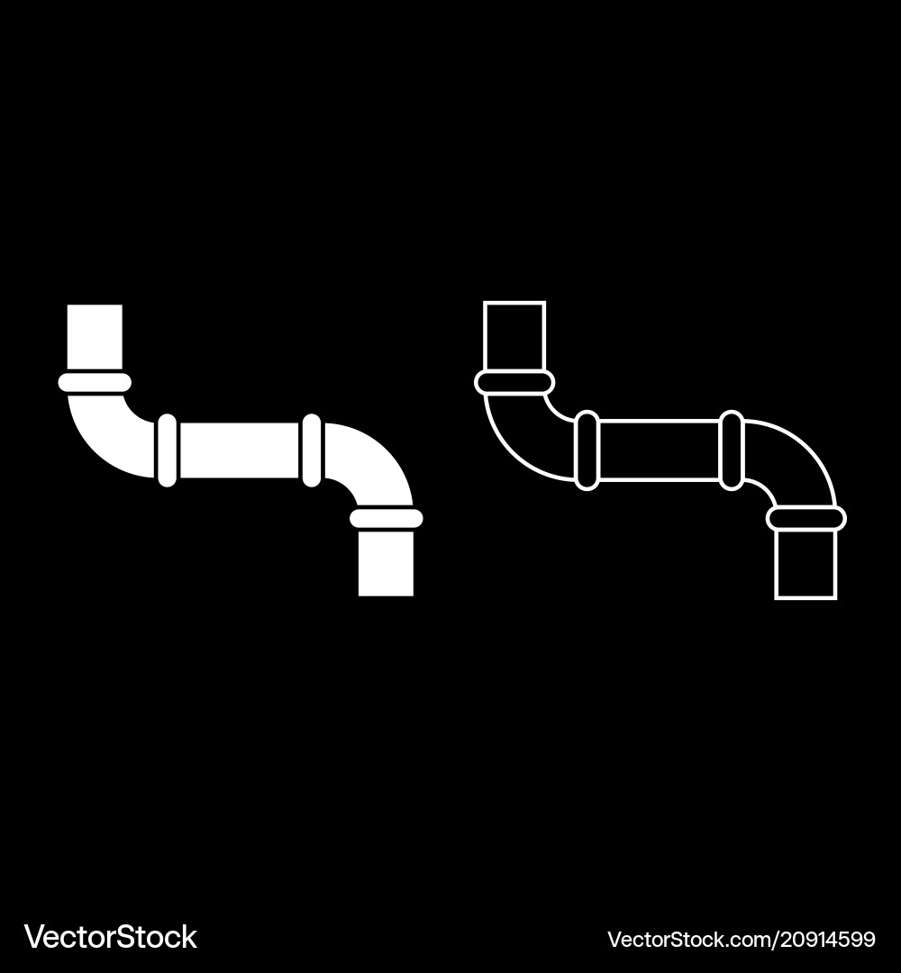 Pipe icon set white color flat style simple image Pipe icon set white color flat style simple image vector image