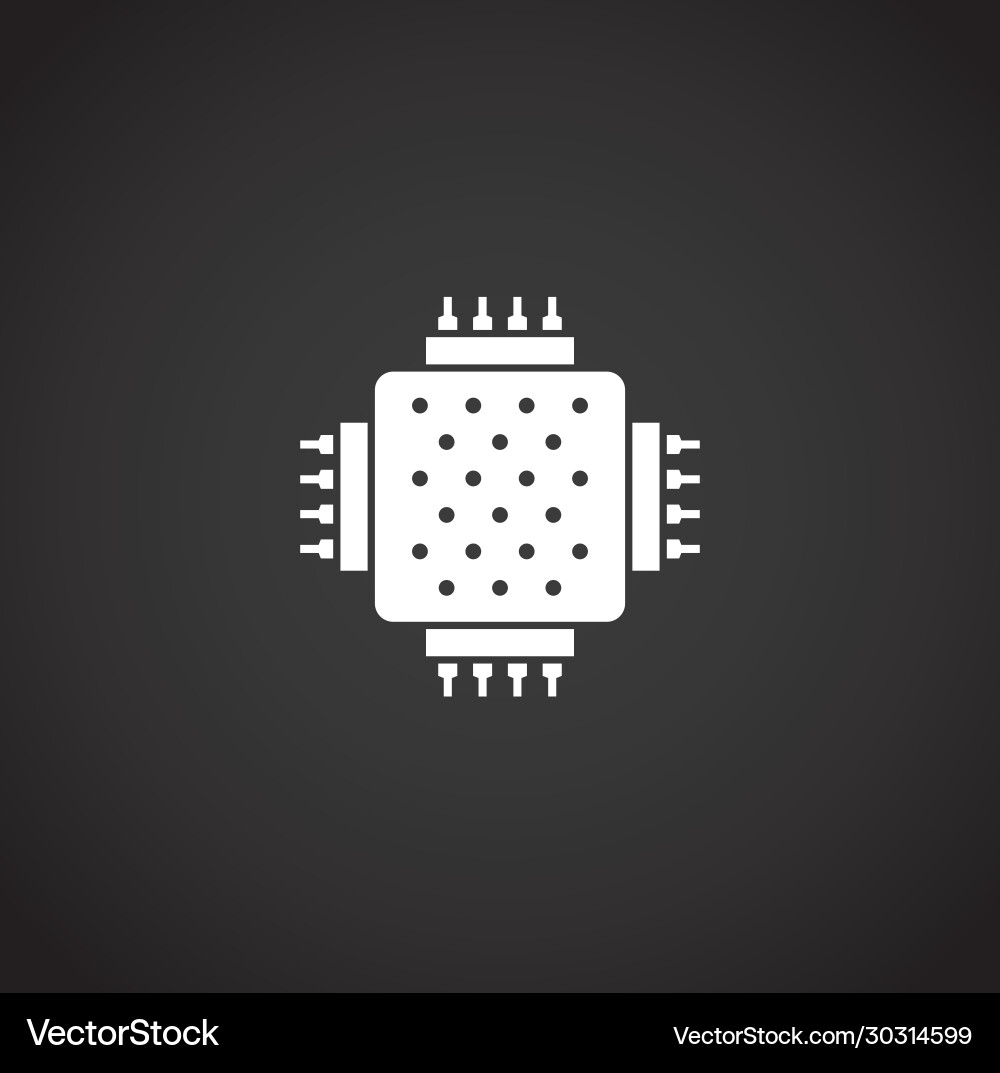 Processor chip related icon on background Processor chip related icon on background vector image