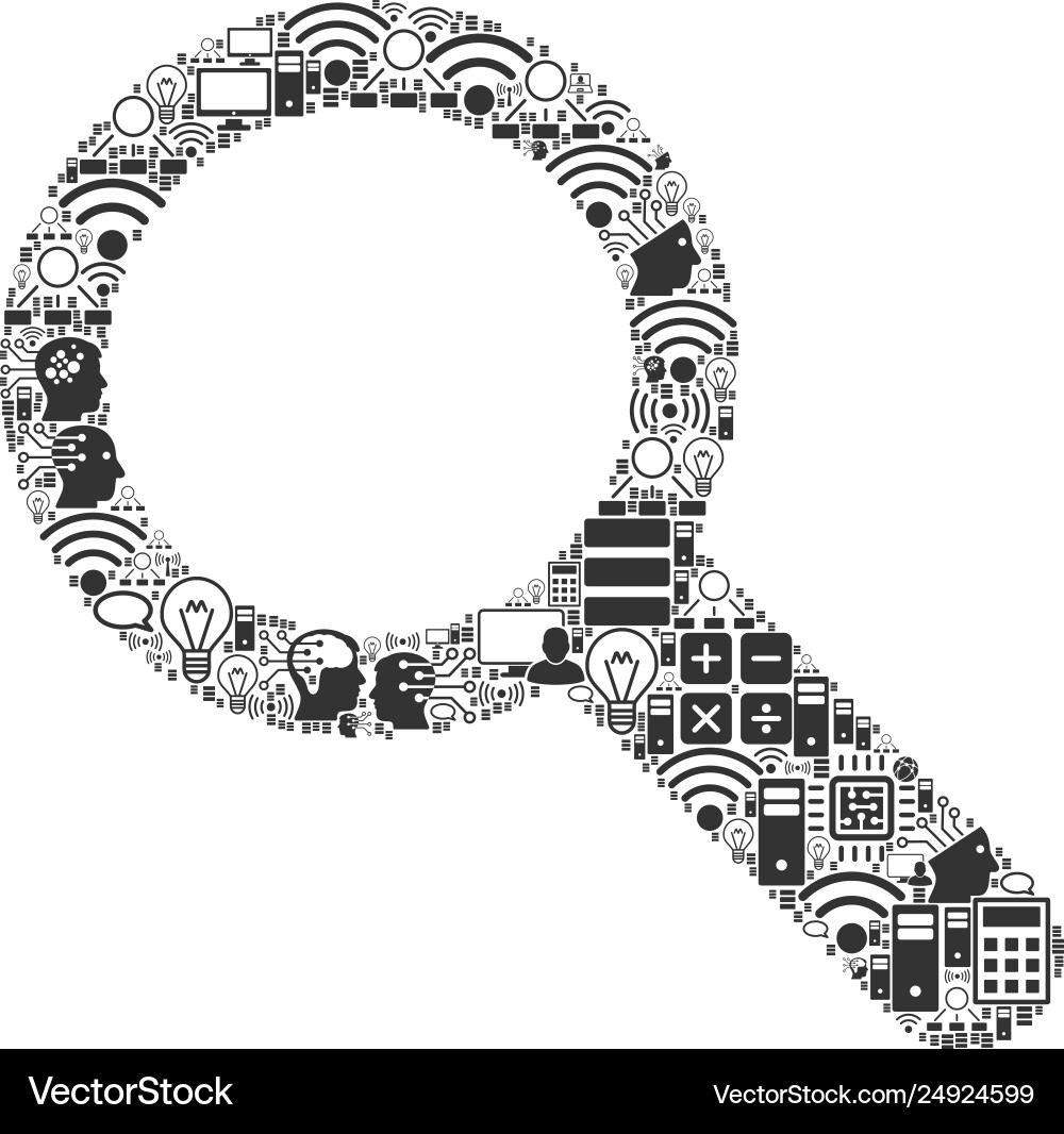 Search composition icon for bigdata and computing Search composition icon for bigdata and computing vector image