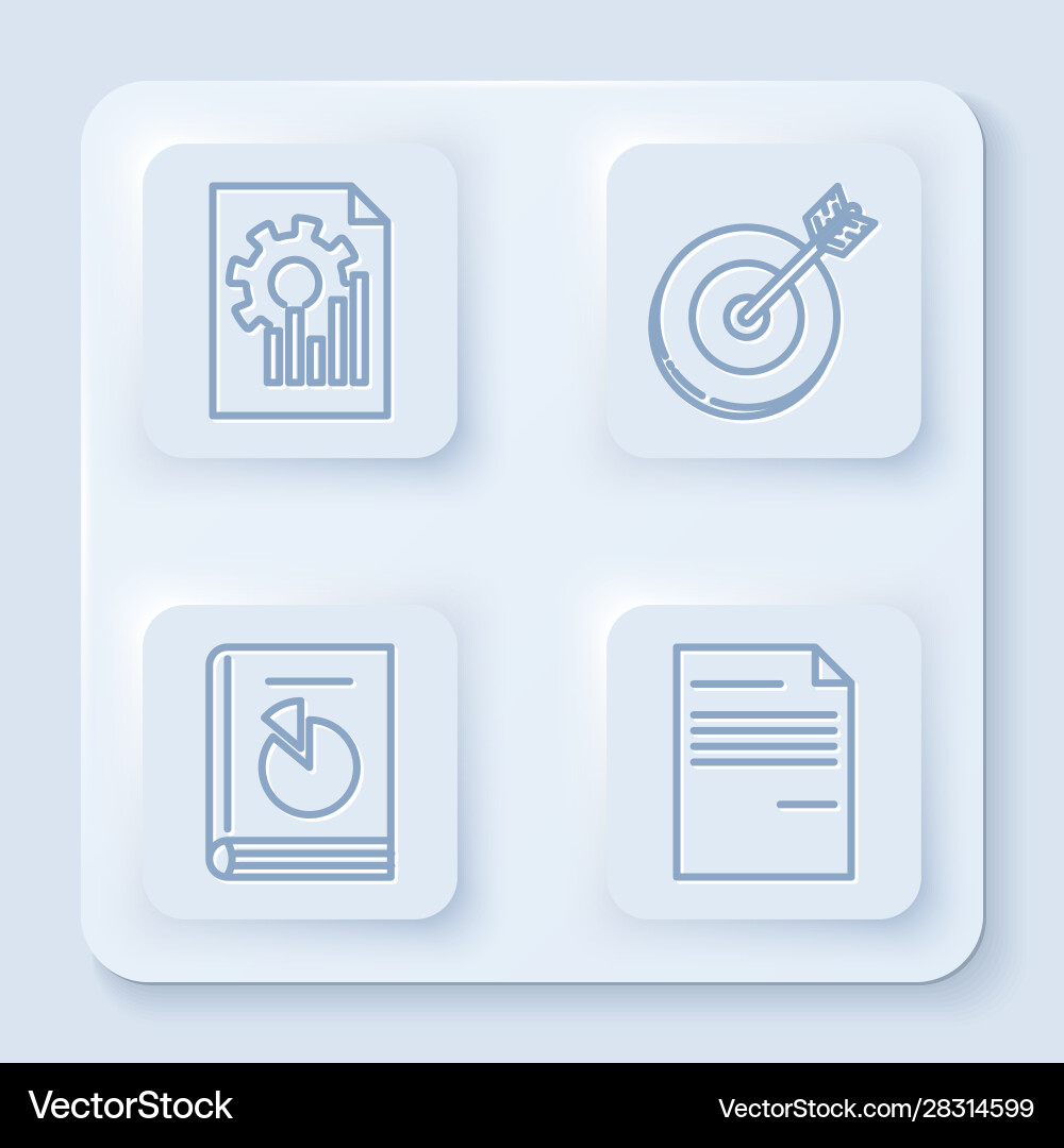 Set line document with graph chart target user Set line document with graph chart target user Vector Image