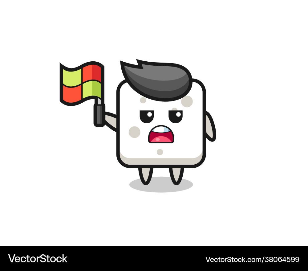 Sugar cube character as line judge putting Sugar cube character as line judge putting vector image