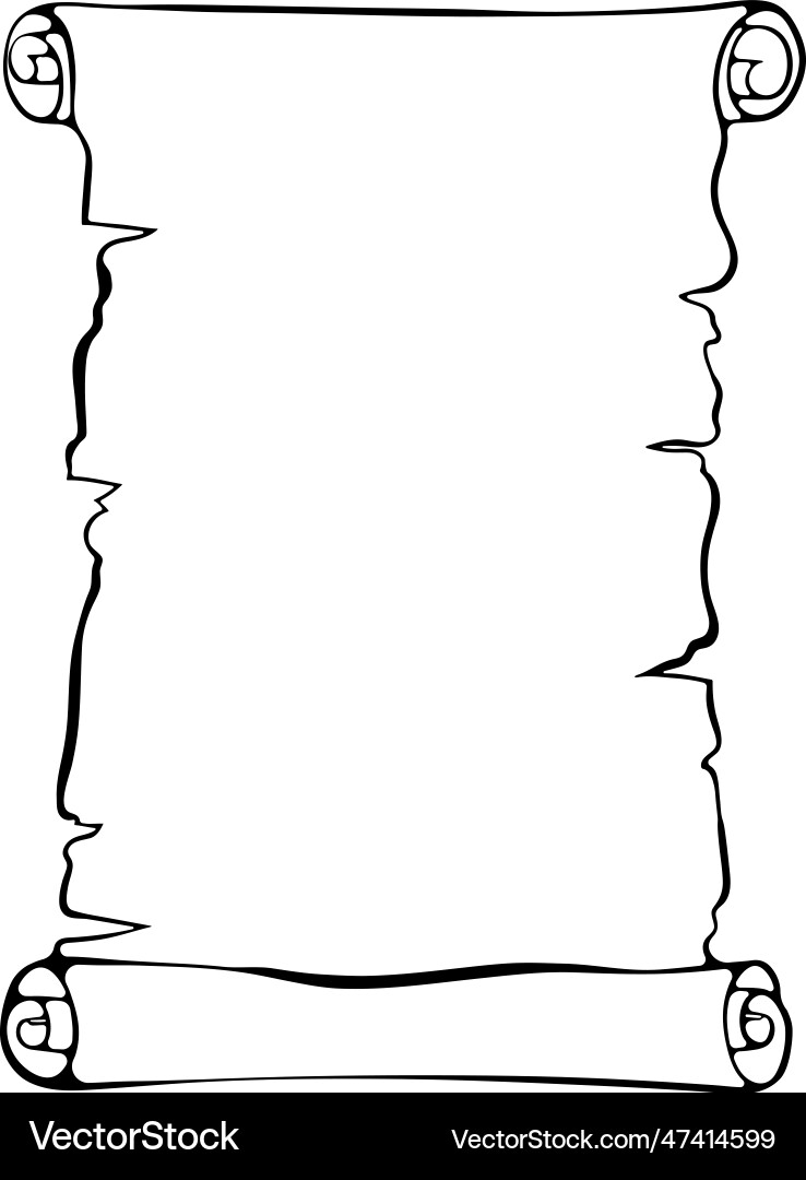 Vertical scroll paper line art Vertical scroll paper line art vector image