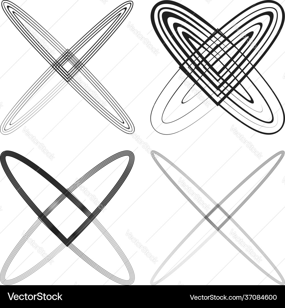 Abstract shapes elements motif forms set Vector Image