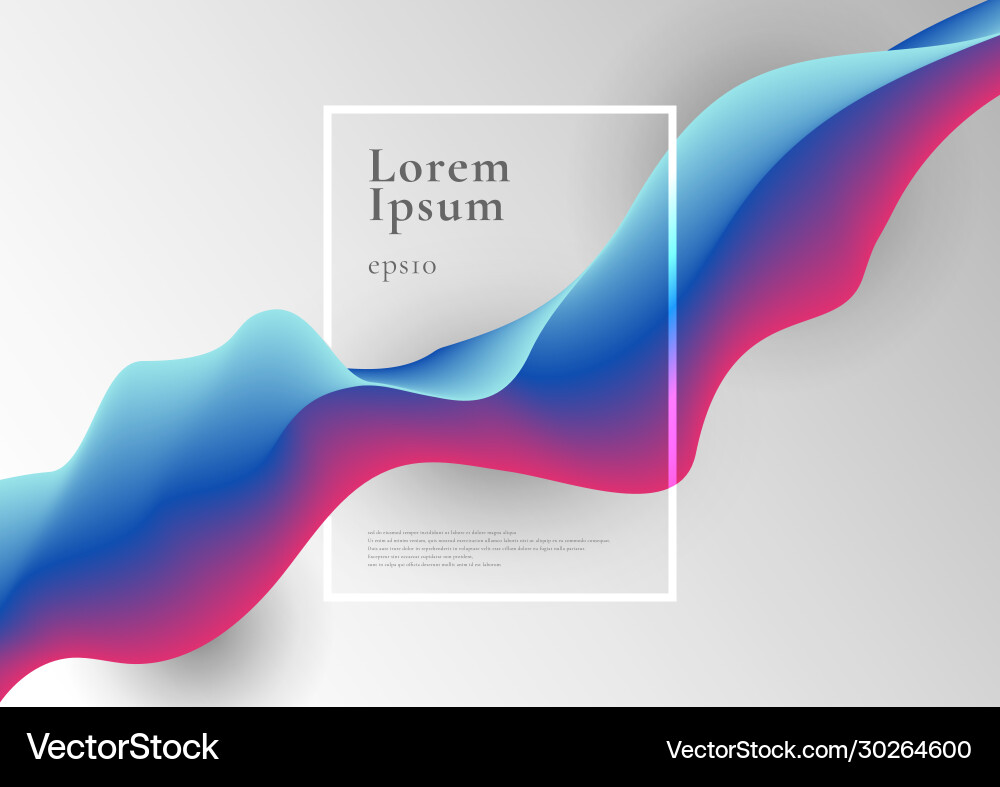 Abstract trendy blue and pink gradient fluid flow vector image