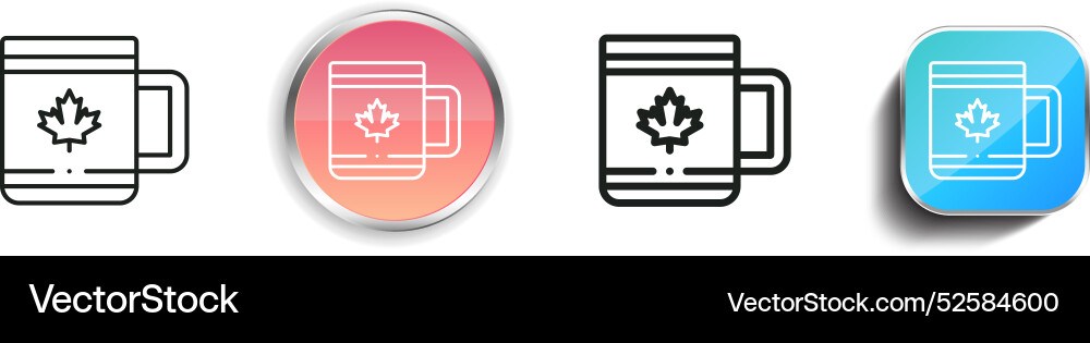 Canadian icon thin linear regular and button Canadian icon thin linear regular and button vector image