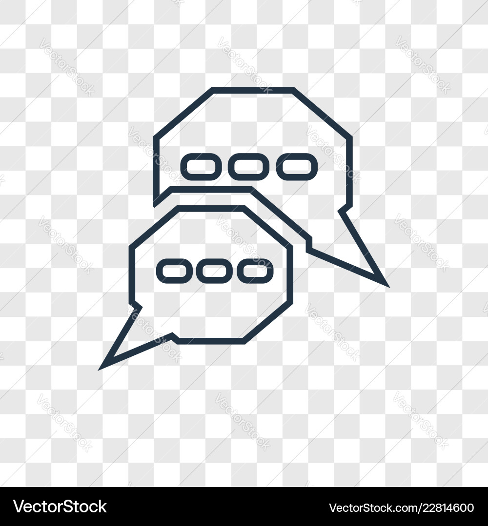 Chat concept linear icon isolated on transparent Vector Image