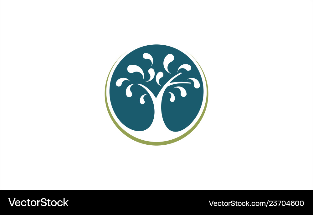 Circle water spring drop splash tree abstract Vector Image