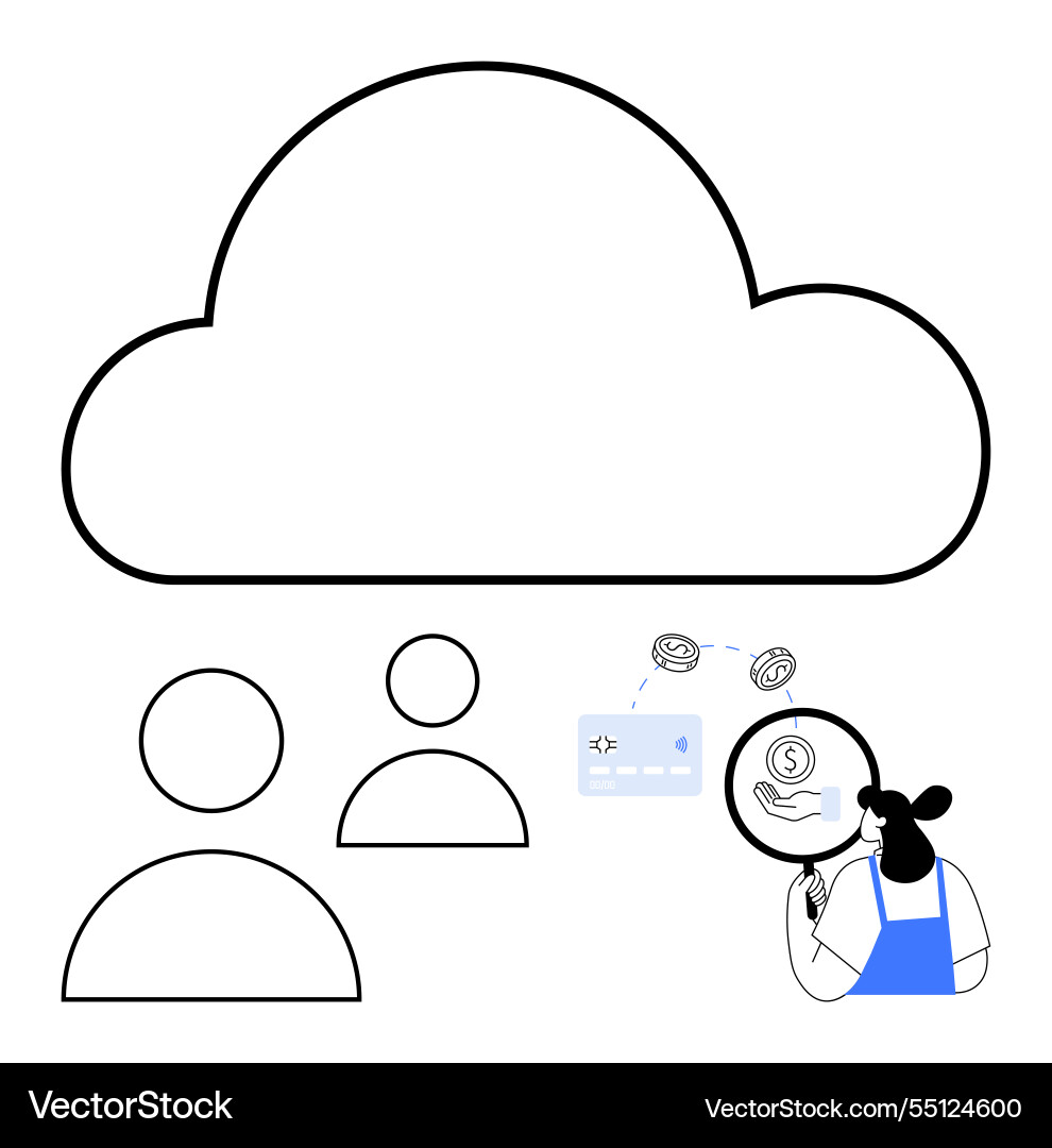 Cloud computing concept with user profiles Cloud computing concept with user profiles vector image
