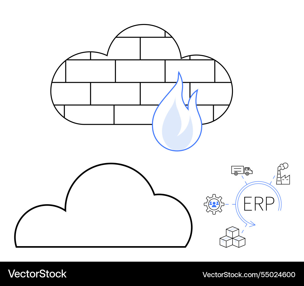 Cloud security firewall empty storage erp Cloud security firewall empty storage erp vector image