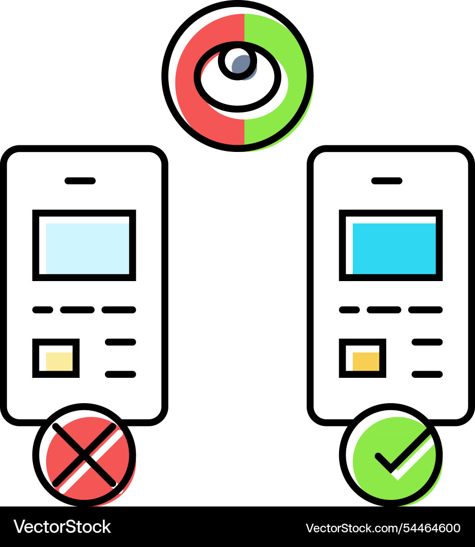 Contrast ratio ux ui design color icon vector image