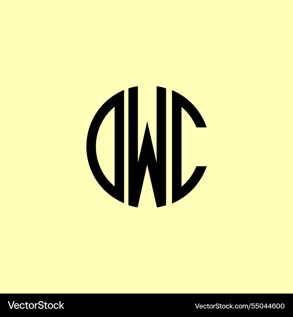 Creative rounded initial letters dwc logo Vector Image