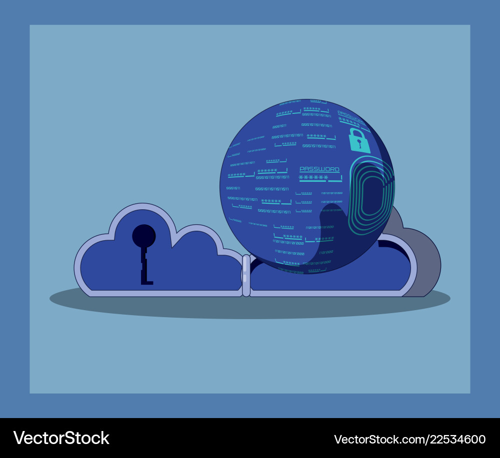 Data security with cloud computing Vector Image