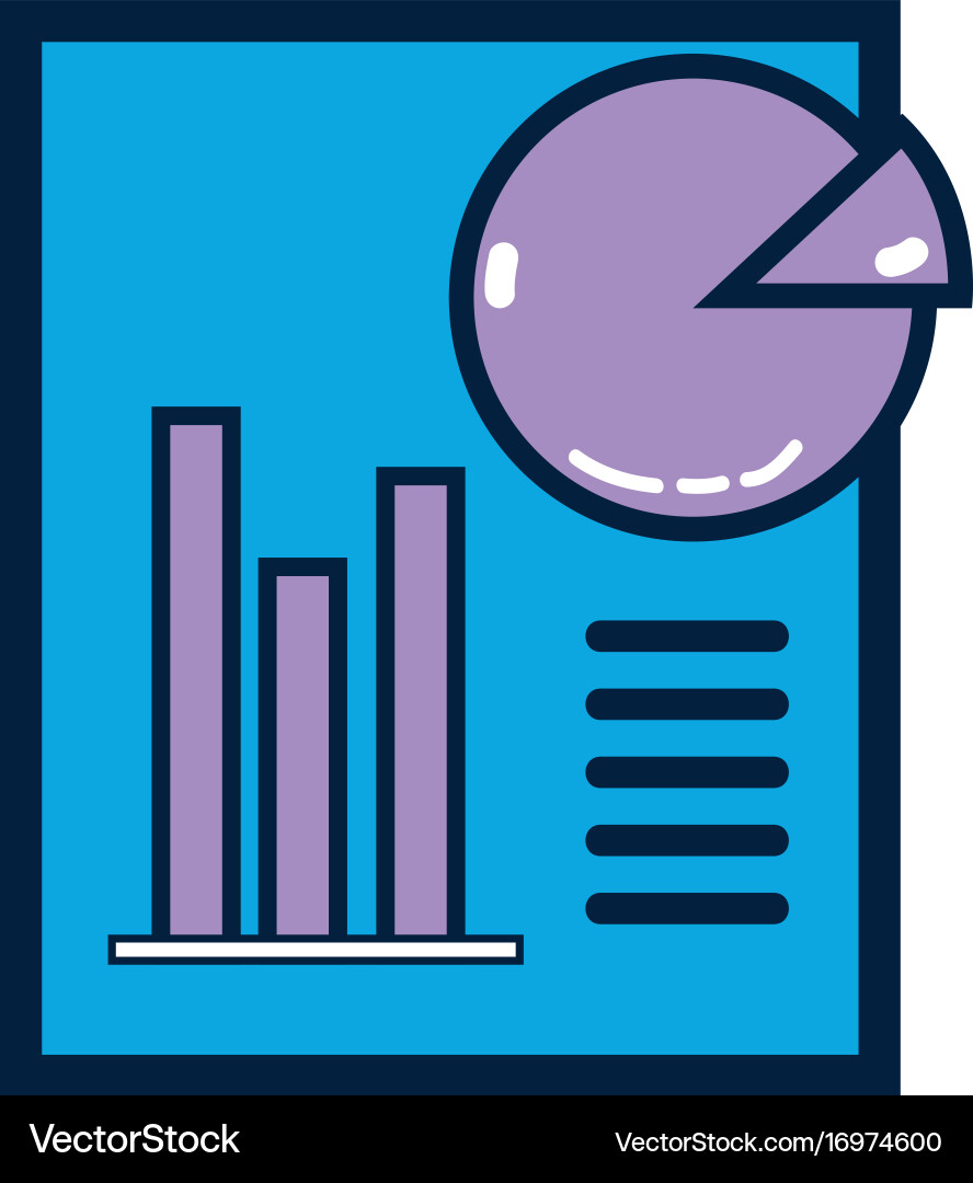 Document with statistics bar diagram graphy vector image