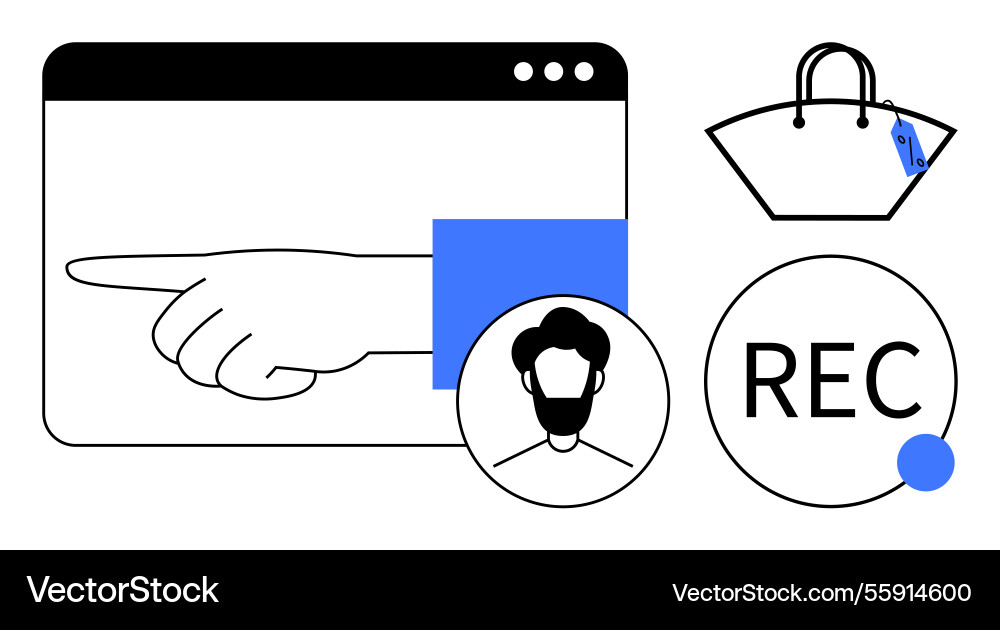 E-commerce concepts with hand gesture user E-commerce concepts with hand gesture user vector image