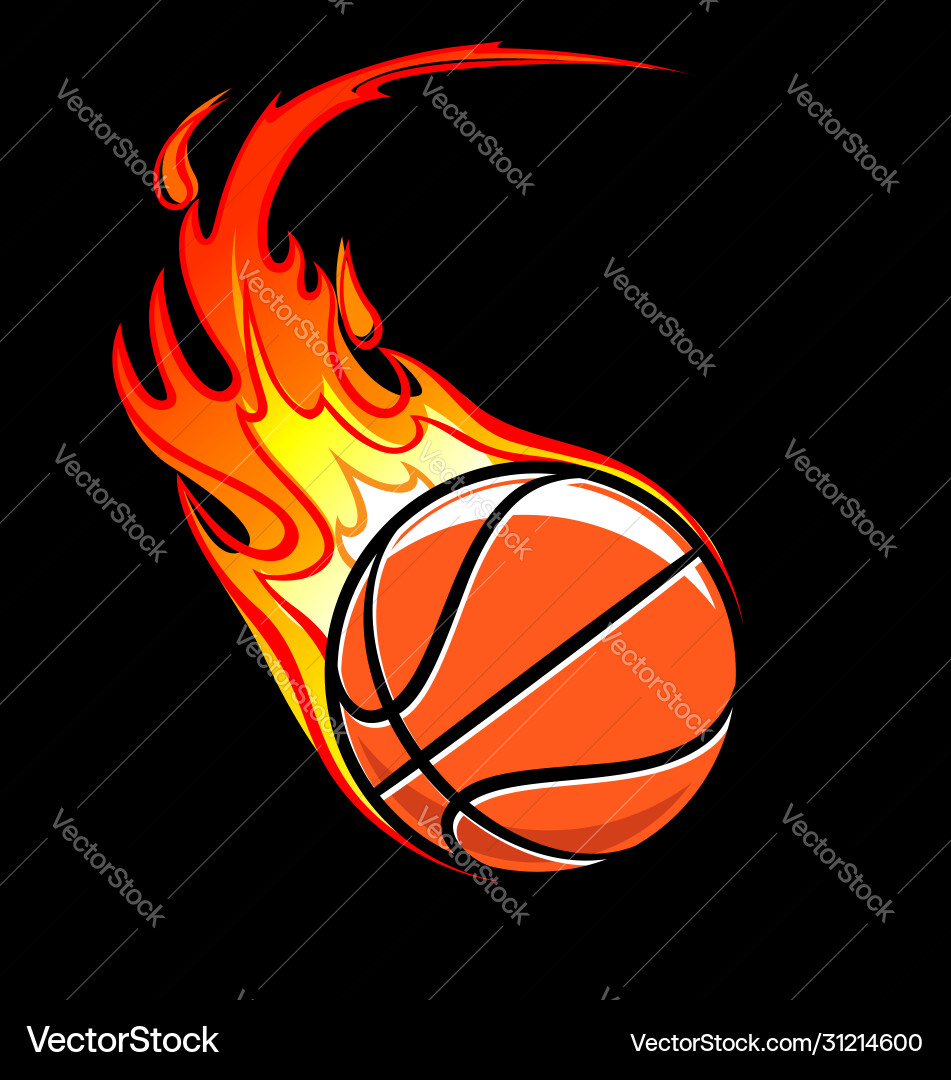 Flaming Basketball Vector Image
