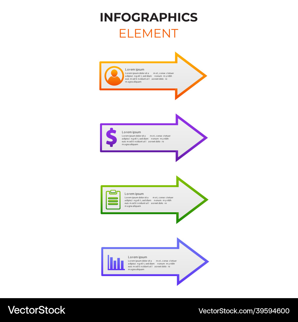 Four steps gradient infographic element Four steps gradient infographic element vector image