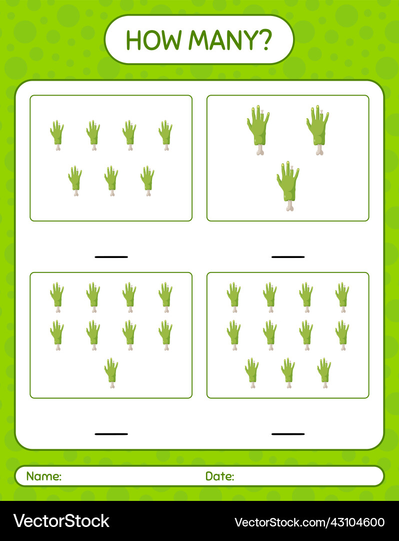 How many counting game with zombies hand Vector Image