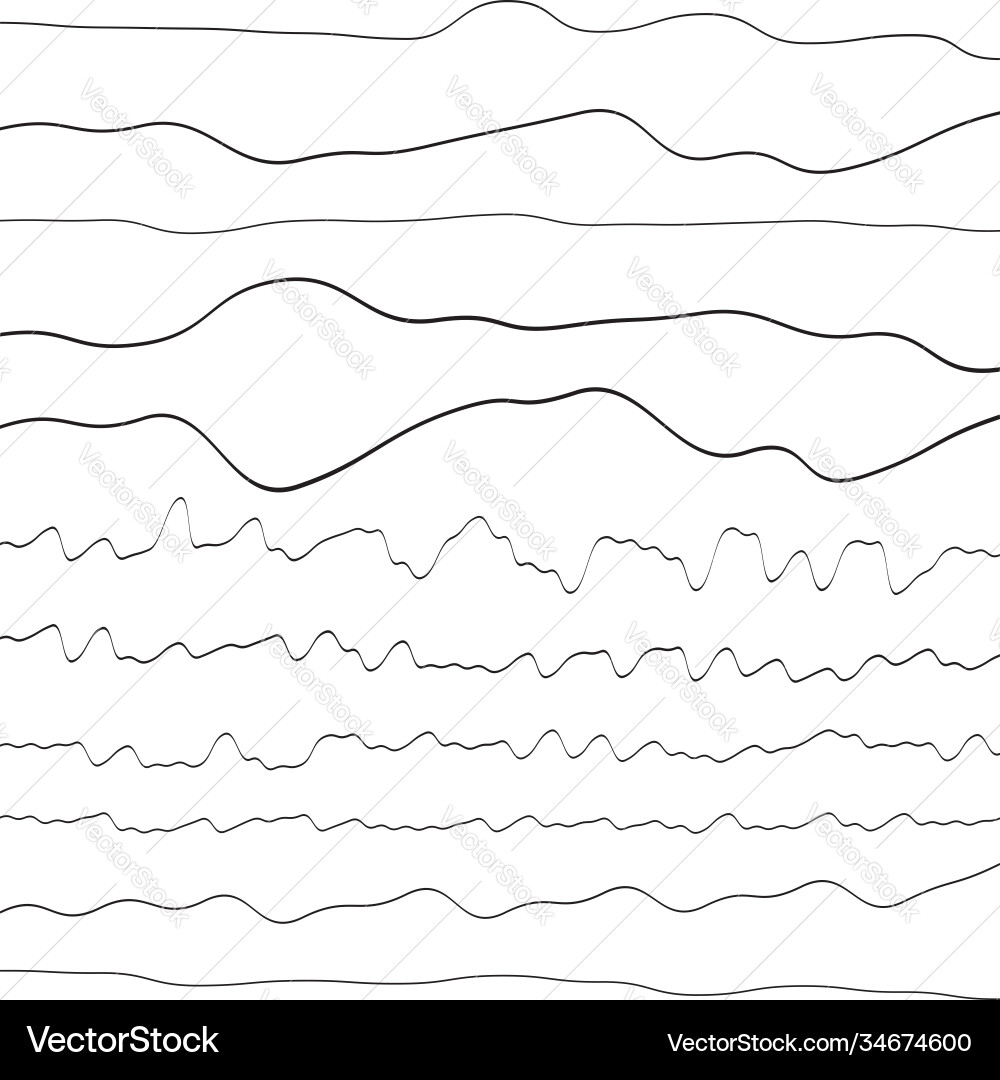 Irregular random wiggling squiggle waving wavy Vector Image