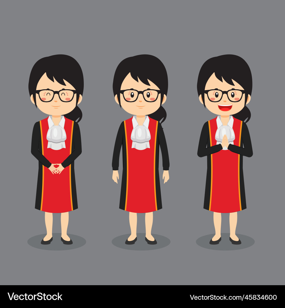 Judge character with various expression Judge character with various expression vector image
