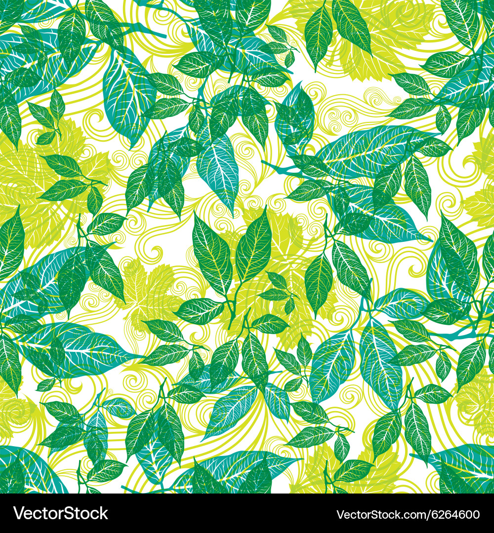 Leafy Seamless Pattern vector image