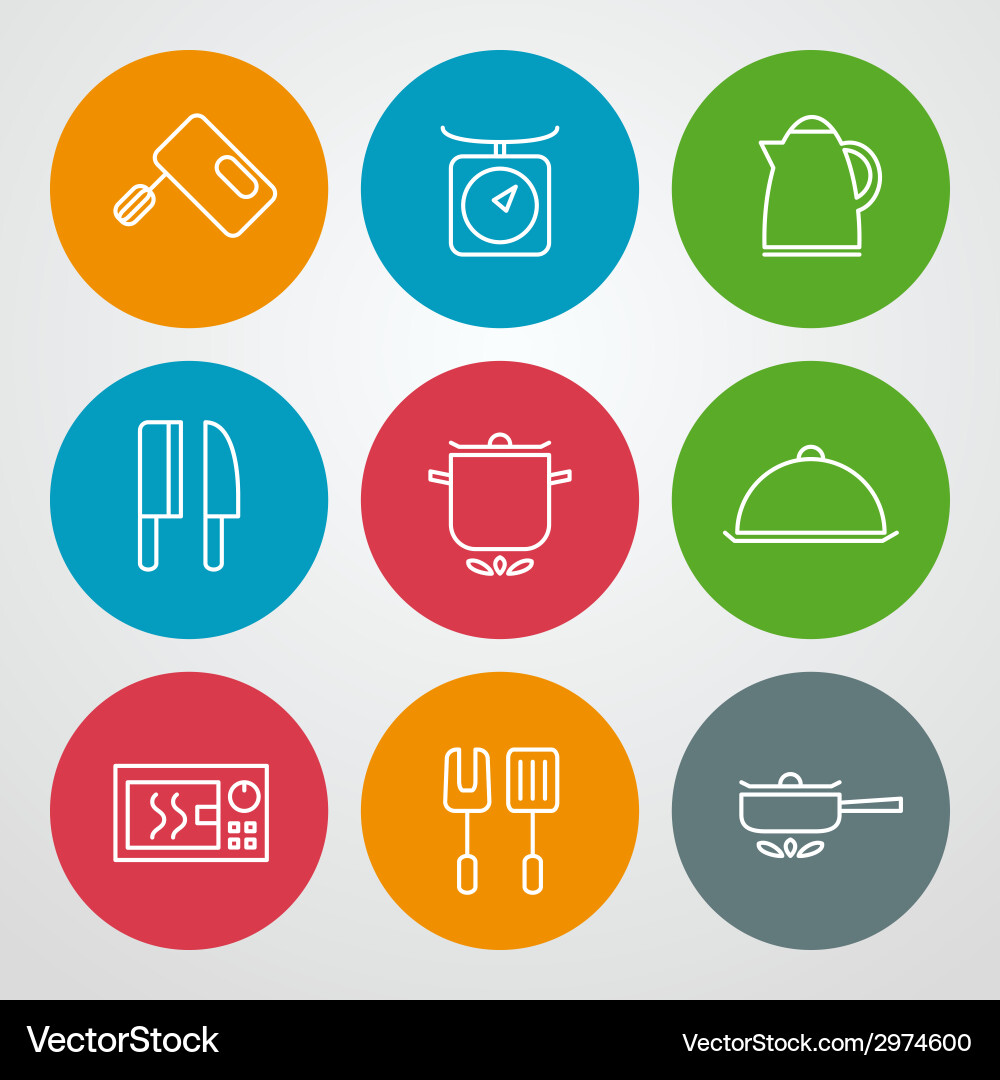 Line icons set for web site design and mobile apps Vector Image