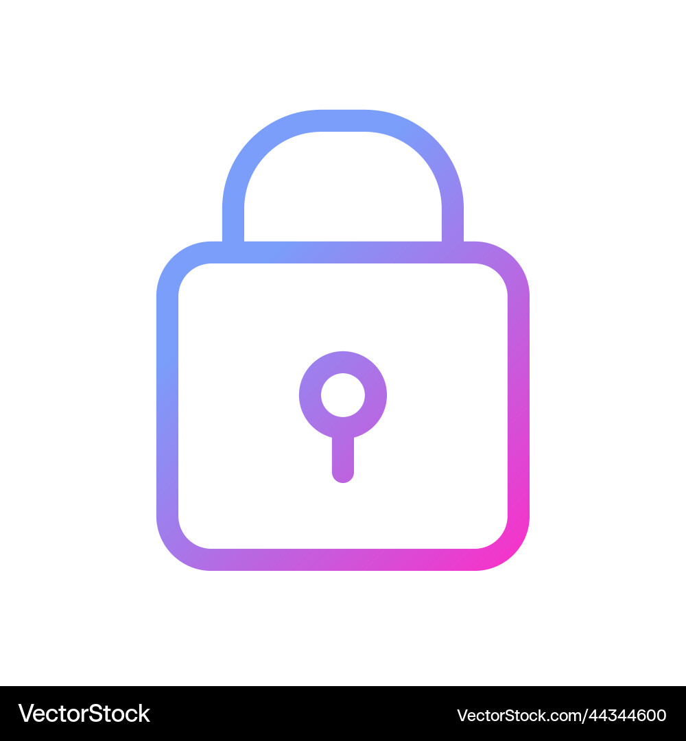 Padlock pixel perfect gradient linear ui icon Padlock pixel perfect gradient linear ui icon vector image