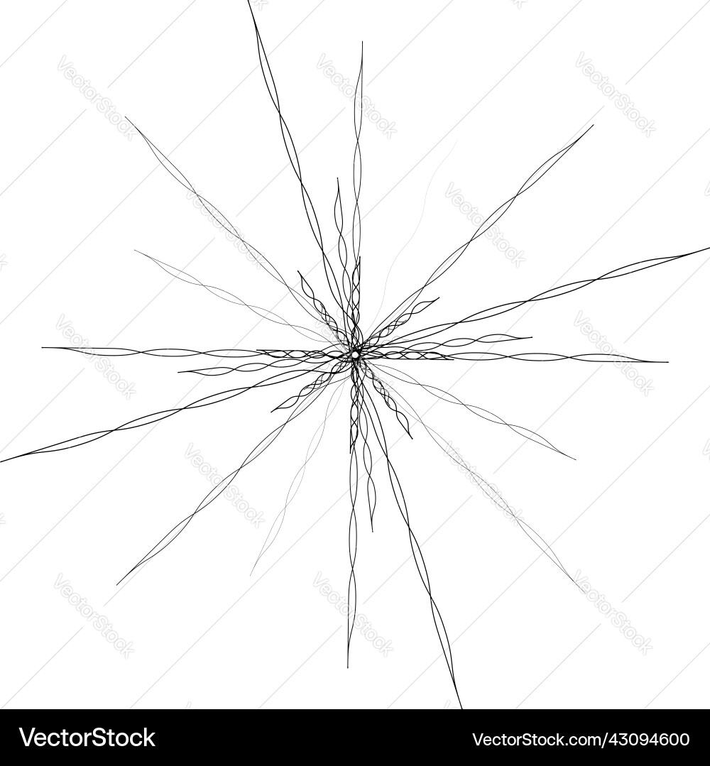 Random radial radiating lines starburst shape Vector Image