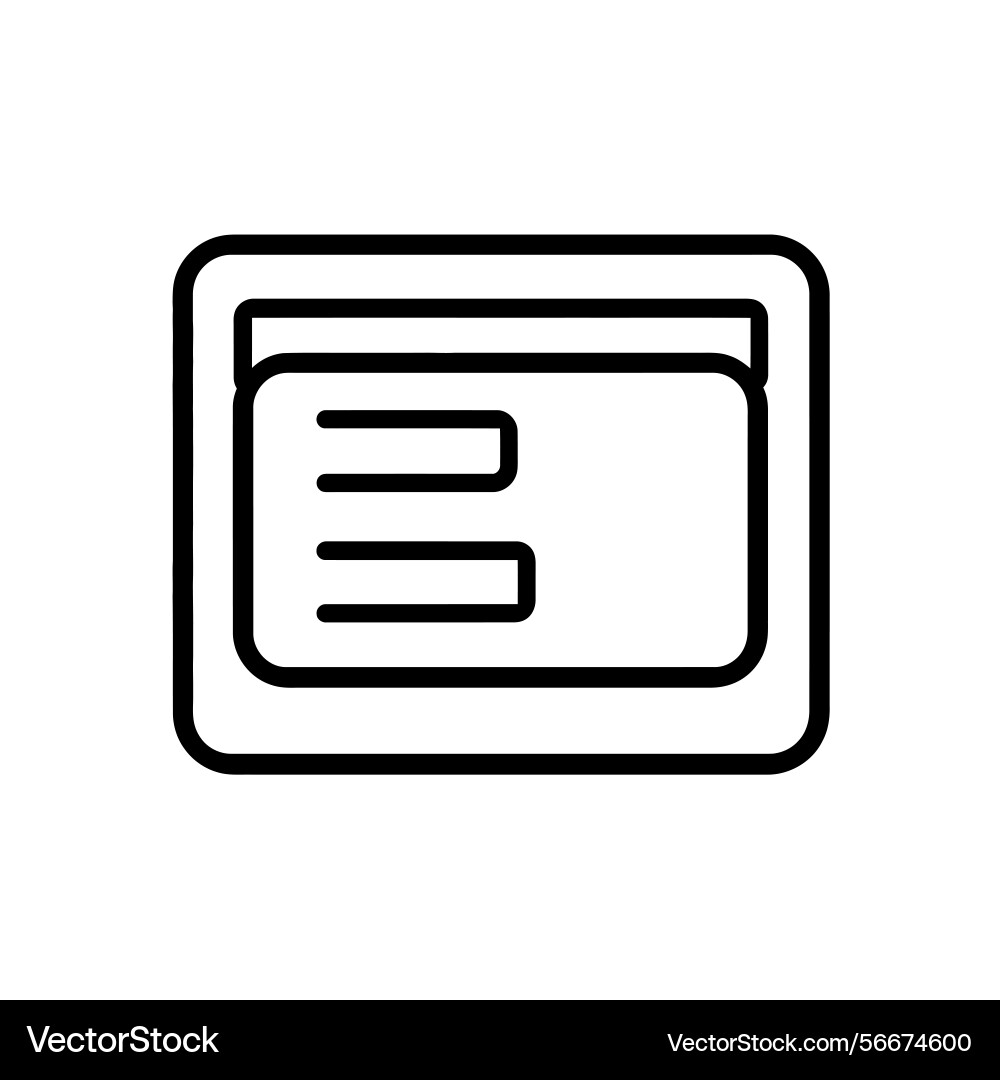 Rounded rectangle with inner lines Vector Image