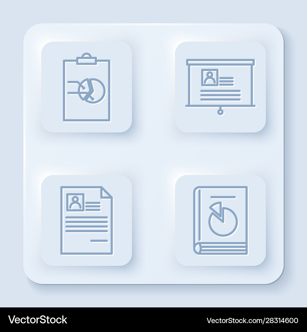 Set line clipboard with graph chart board Vector Image