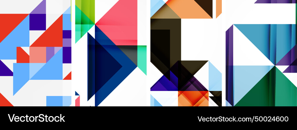 Set of abstract random triangle composition Vector Image
