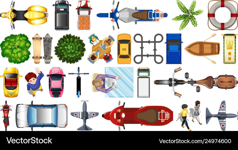 Set top view element Vector Image
