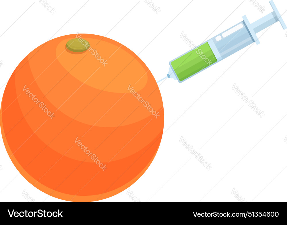 Vitamin injection into orange concept Royalty Free Vector