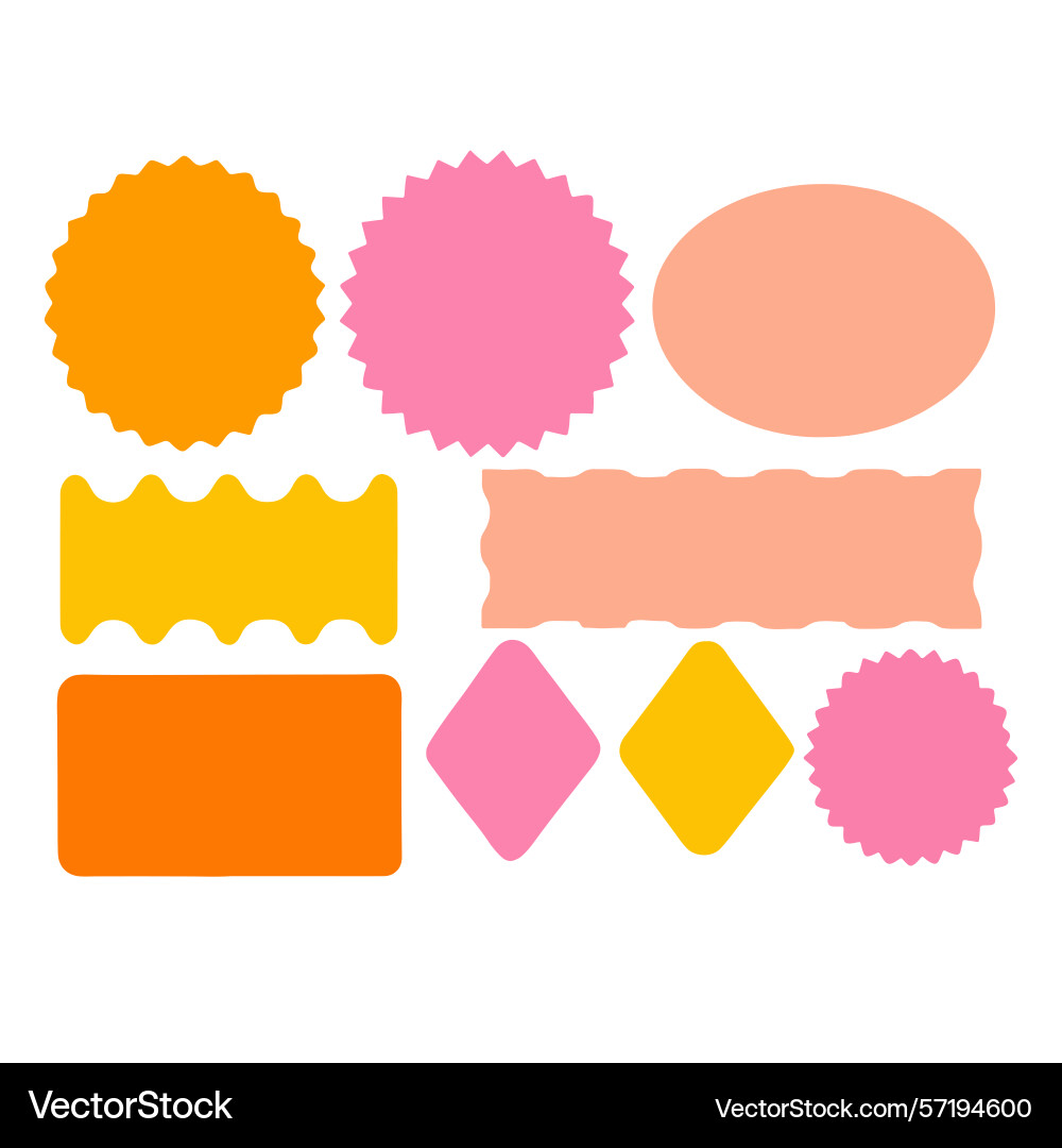 Wavy circular oval and rectangular shape element Wavy circular oval and rectangular shape element vector image