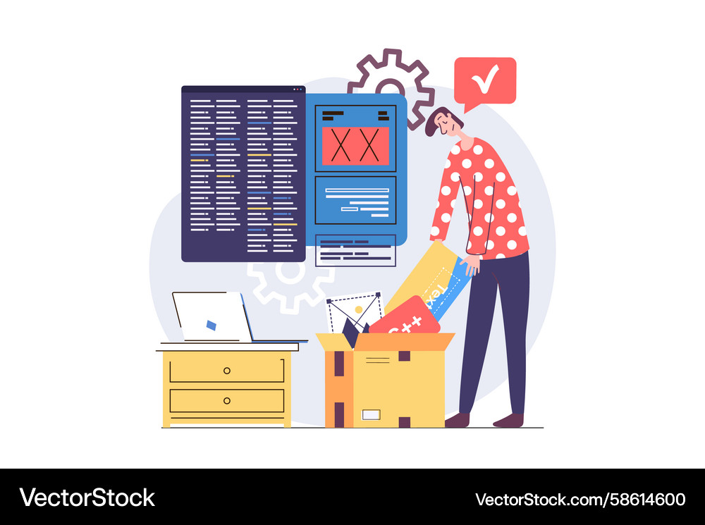 Web development concept in modern flat design Web development concept in modern flat design Vector Image