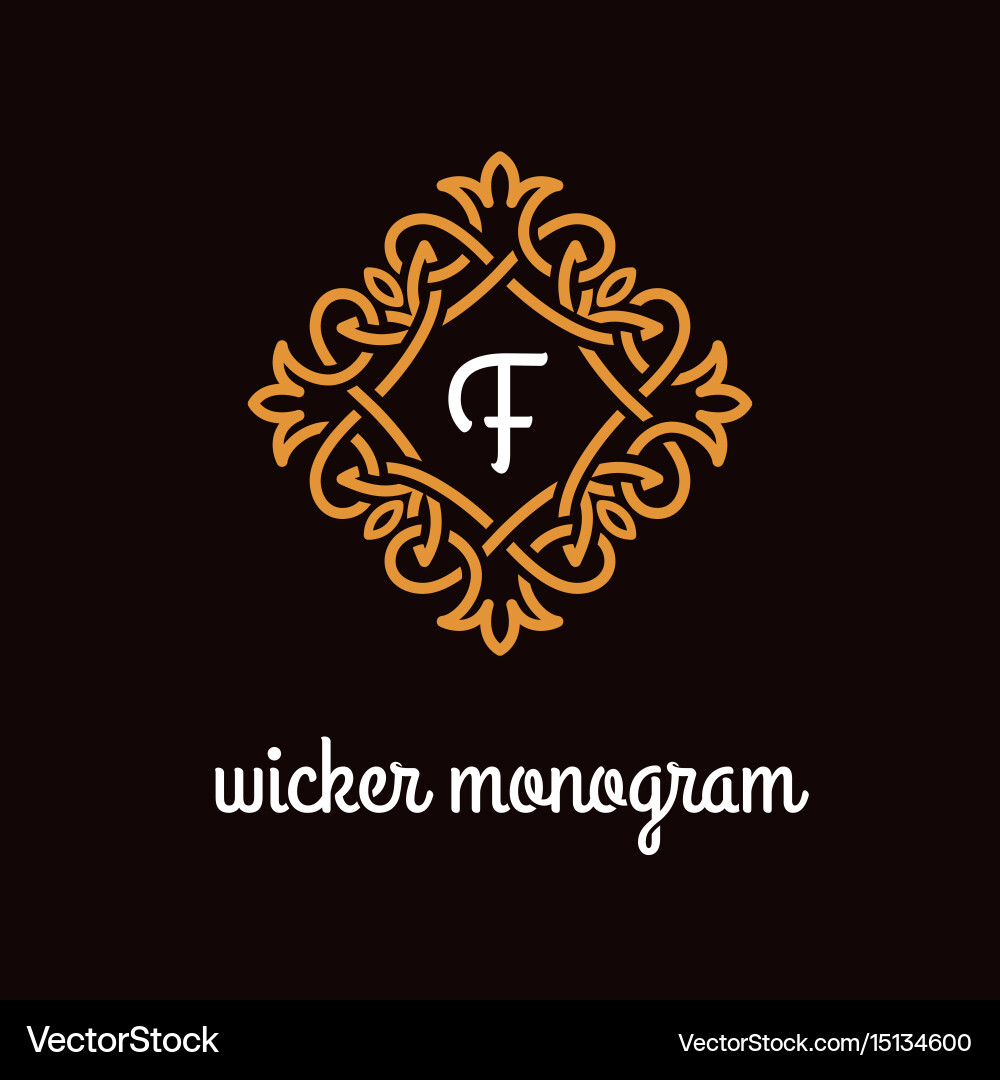 Wicker monogram Vector Image